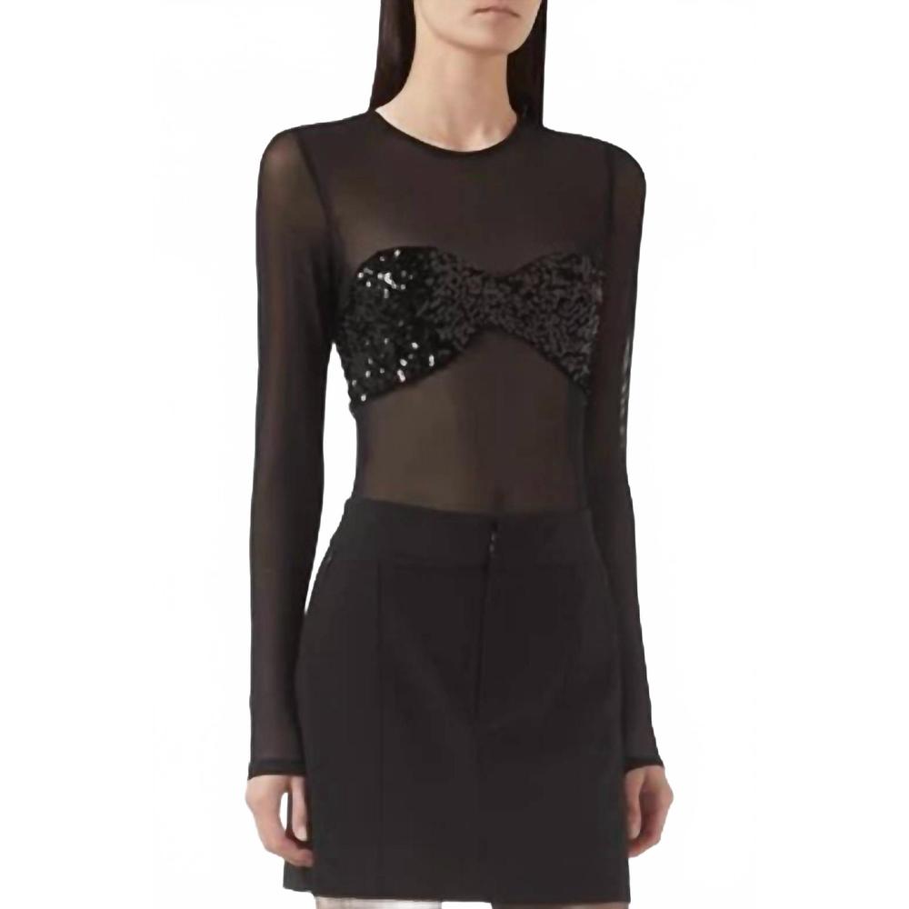 NEW MISHA callista mesh bodysuit in black